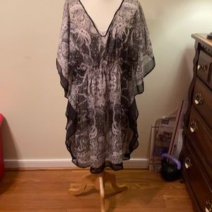 Paisley print sheer lined dress